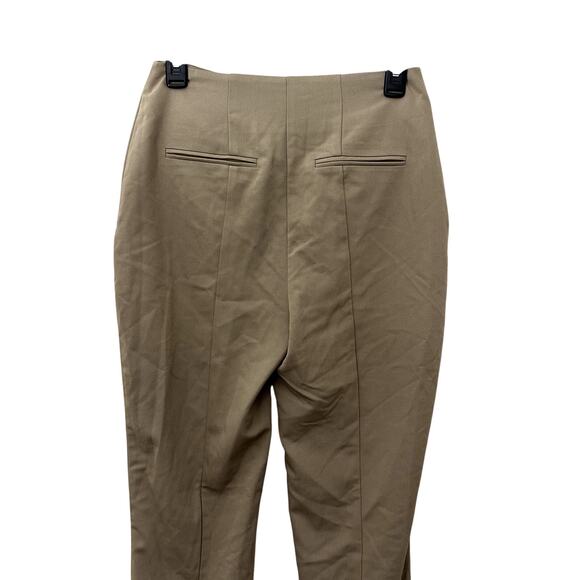 Topshop Crop Pants Slit Ankle Tailored Front Seam Detail Tan/Beige Women's 4 NWT - Picture 6 of 10